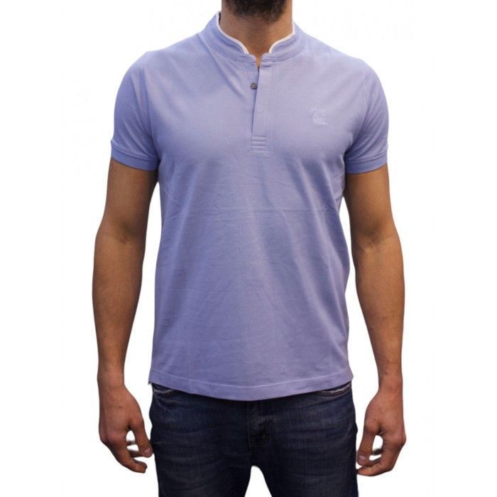 Cerruti 1881 Polo col mao manches courtes New Firenza Bleu Denim Homme