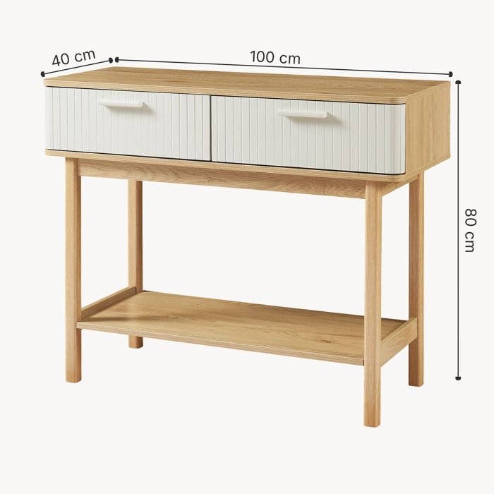 Consolle Ferrersp 100 x 40 x 80 cm effetto rovere / colore sabbia