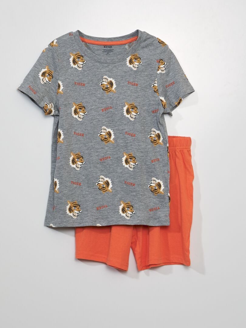 Korte pyjama - t-shirt + short - 2-delig - GRIJS