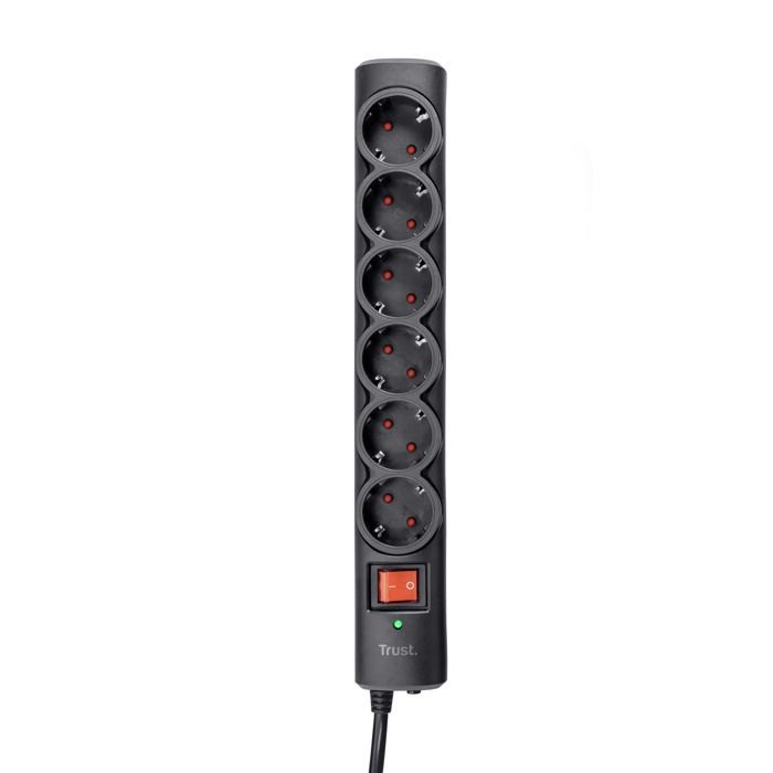 Multipresa Trust a 6 prese, 180 cm, con protezione da sovratensione.