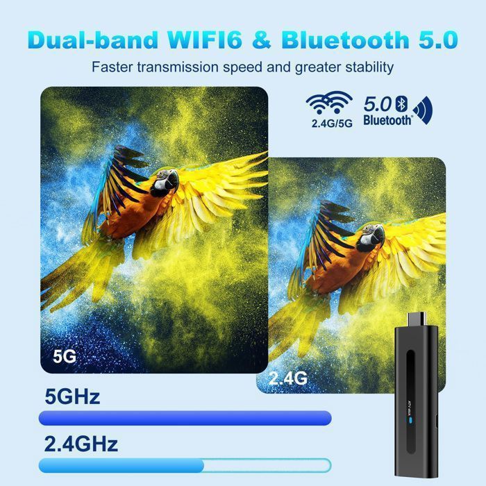 TV Stick 4K Voice Control 2GB+16GB, Android, H313 Quad-Core 64 bit WiFi5 Dual 2.4G/5G WiFi HDR10+ HD Smart TV Stick Box