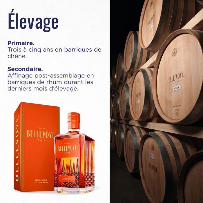 BELLEVOYE Orange - Triple Malt Whisky - Whisky francese Bellevoye - 40% Alcol - Origine: 100% Francia - 70 cl