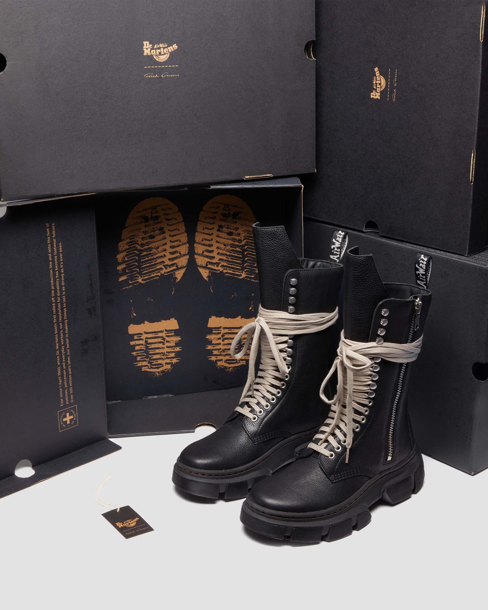 1918 Rick Owens DMXL Tall Leather Lace Up Boots