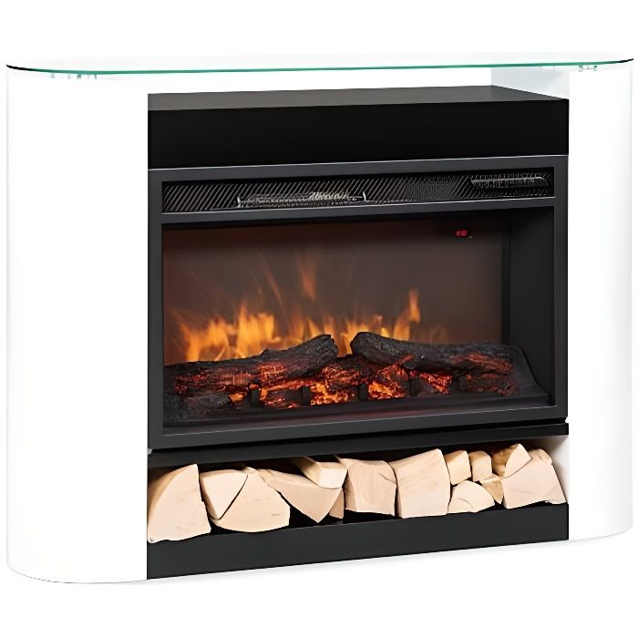 Chimenea eléctrica LED Klarstein Studio 10 Arc - 1800/900 W - Control remoto - Blanca