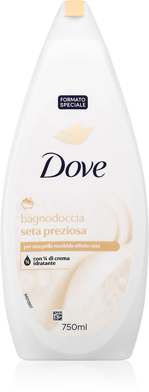 Dove Precious Silk Douchegel voor een zachte en gladde huid.