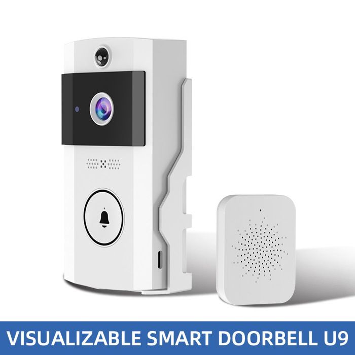 Sonnette sans fil 3600mAh sonnette visuelle à alimentation solaire 720x1280 qualité HD interphone vocal Wi-Fi 2,4G capteur PIR