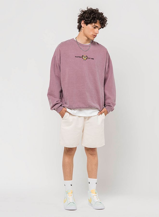 Kaotiko CREW WASHED BEETLE - Mikina - bordeaux
