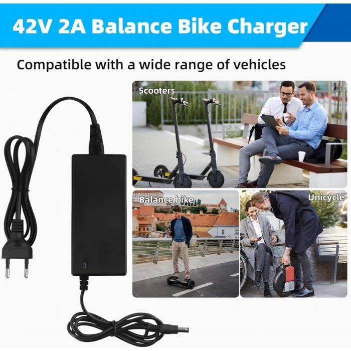 Cargador universal para patinetes eléctricos de 36V/42V 2A, compatible con hoverboards, triciclos de derrape y Xiaomi Mijia M365.