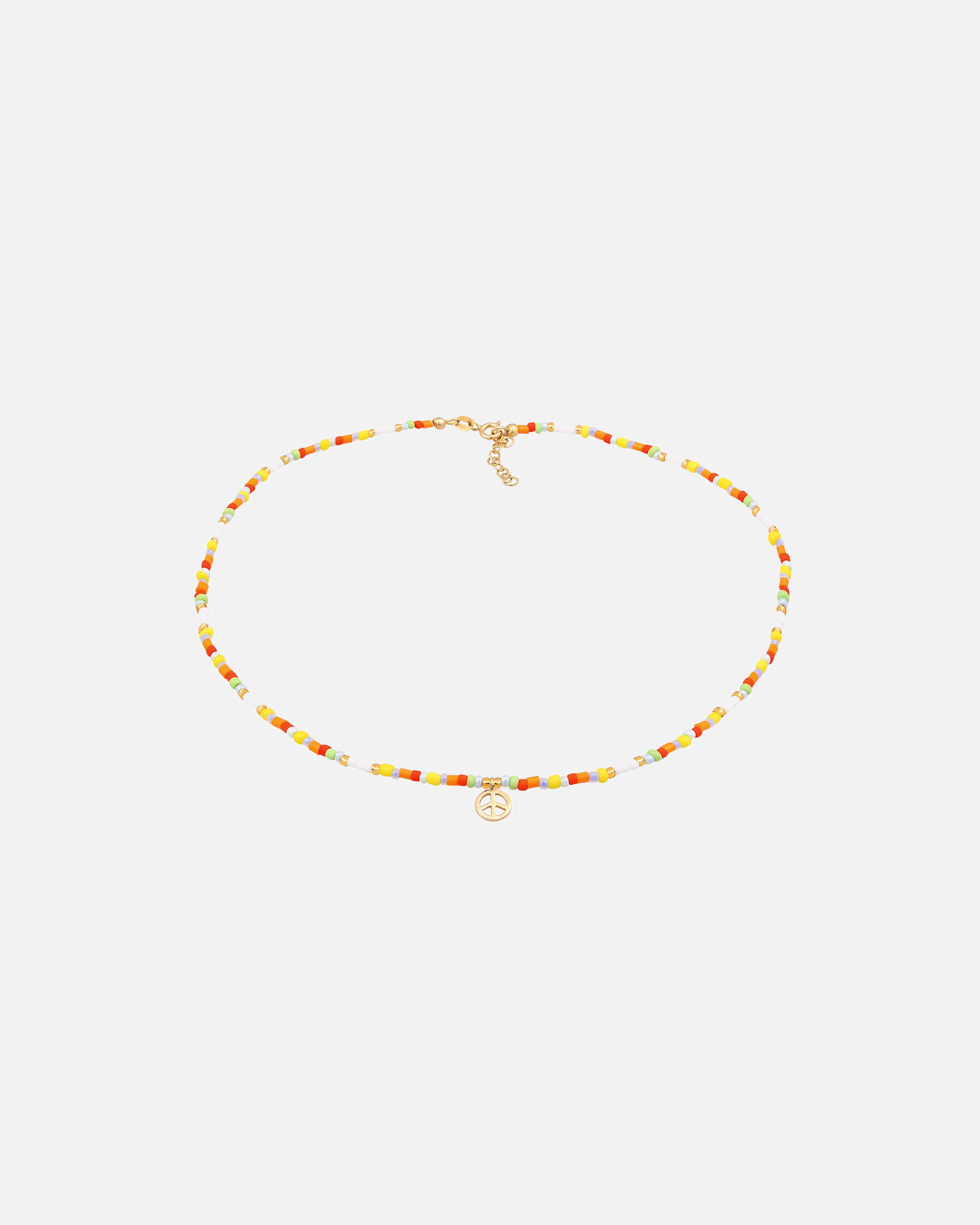 Elli Femmes Choker Peace Pendentif Beads Boho en argent sterling 925 plaqué or