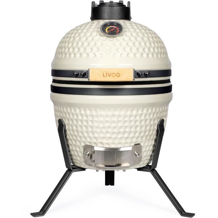 Barbacoa ahumadora Kamado - LIVEO - DOC330 - Beige / Negro