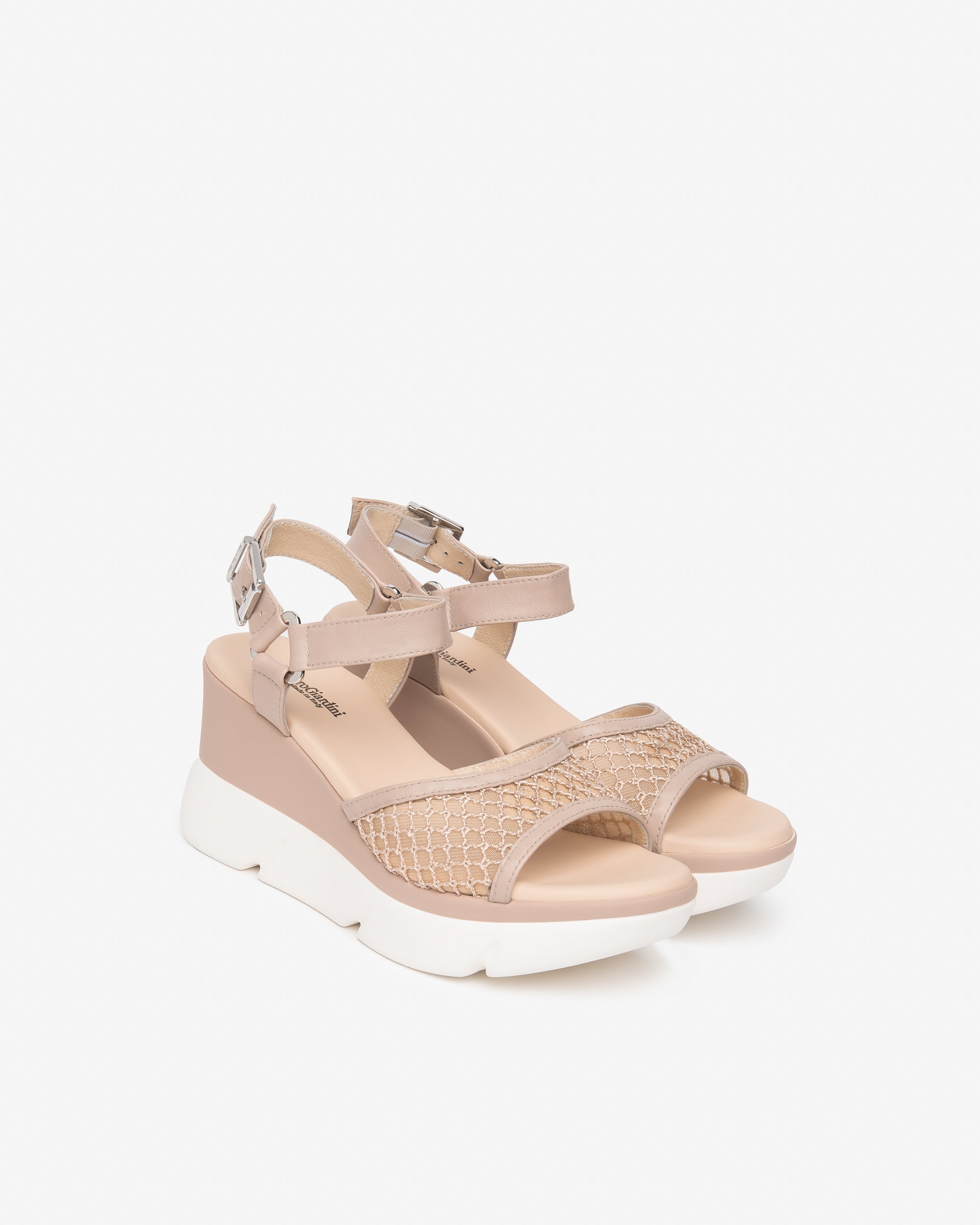  Damen-Sandalen aus Leder und Canvas
