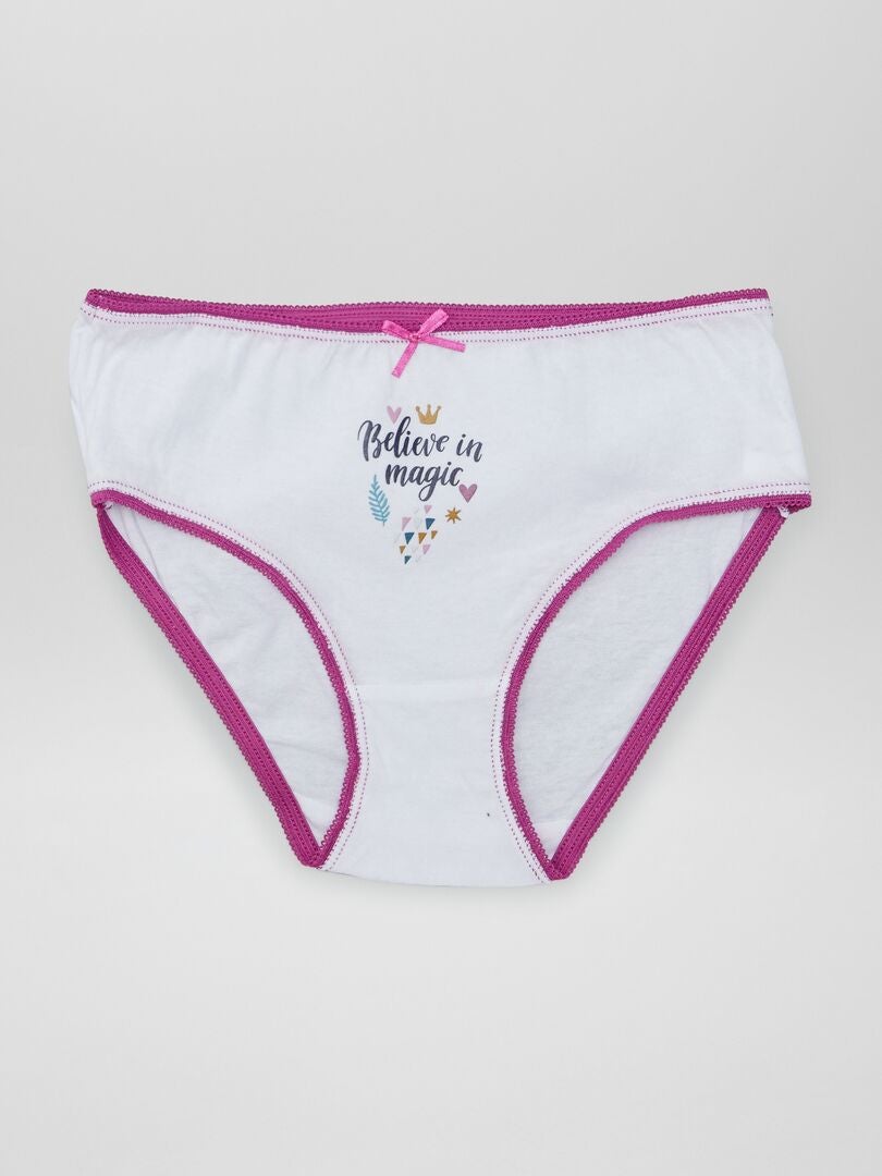 Set van 5 katoenen slips - ROZE