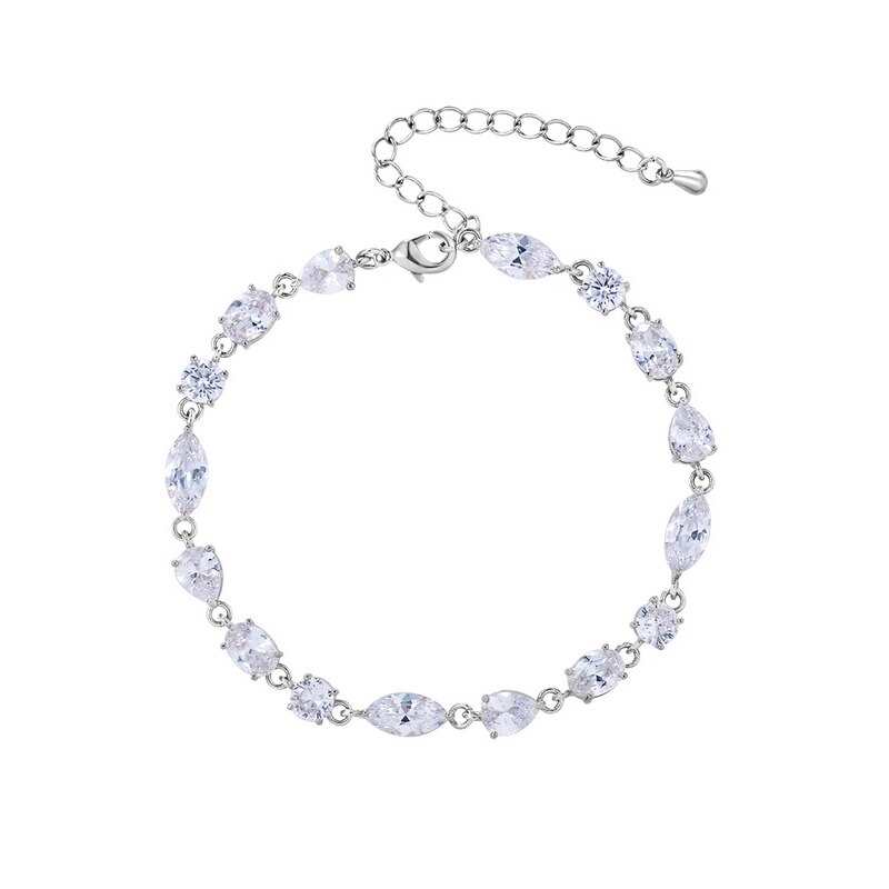 Brand New Arrival: Elegant Cubic Zirconia (CZ) Crystal Tennis Bracelet – Perfect for Women or Weddings