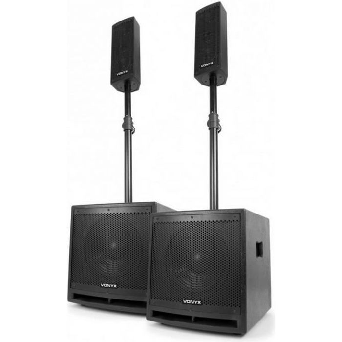 Vonyx VX1000BT - 2.2 3-way speaker system, 1000W, BT/MP3/SD/USB/AUX, with microphone