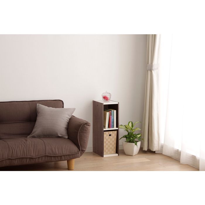Iris Ohyama, Mueble de almacenamiento, Librería/ 2 estantes ajustables, UB-6020, Marrón, 29 x 19,7 x 59,4 cm (ancho x profundidad x alto)