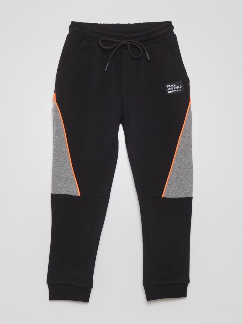Pantalones deportivos bicolor - negros