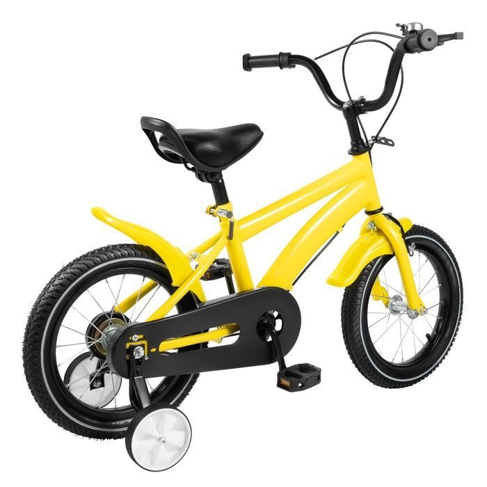 Vélo enfant - (age) - 14 pouces- Sécurisant - Confortable - Freins avant et arrière - Stabilisateurs amovibles  -