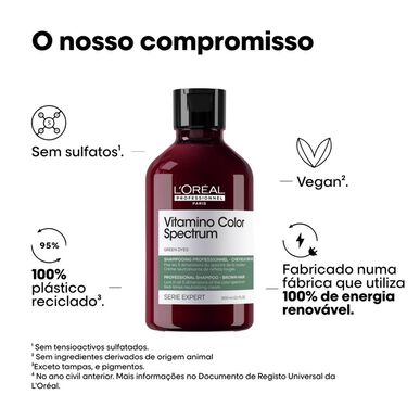 L'Oréal Professionnel Vitamino Color Spectrum Green -shampoo, tummanruskea hiusväri, 300 ml