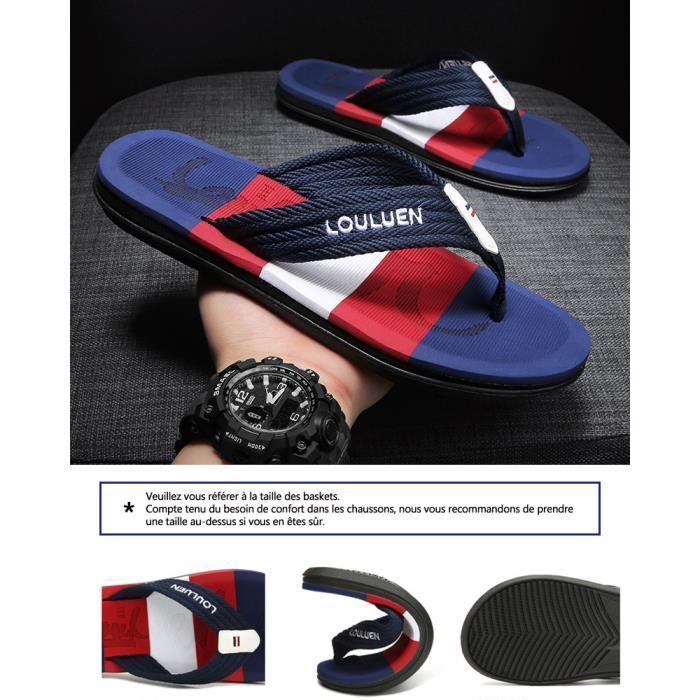 Chanclas para hombre, chanclas para piscina y playa, suela de goma antideslizante, chanclas unisex aptas para lluvias vacacionales - Azul