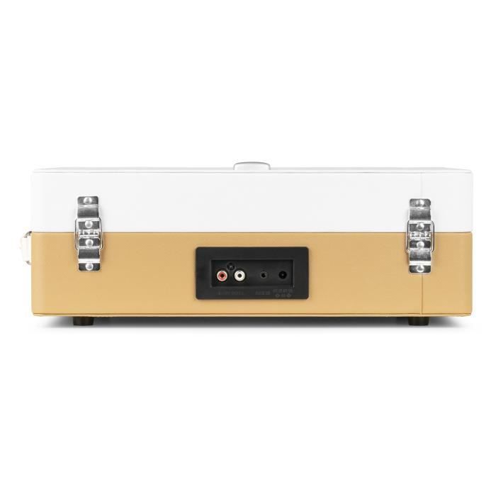 Tocadiscos - AUDIZIO - RP119 - Bluetooth de entrada y salida - Piel blanca crema - Estilo vintage