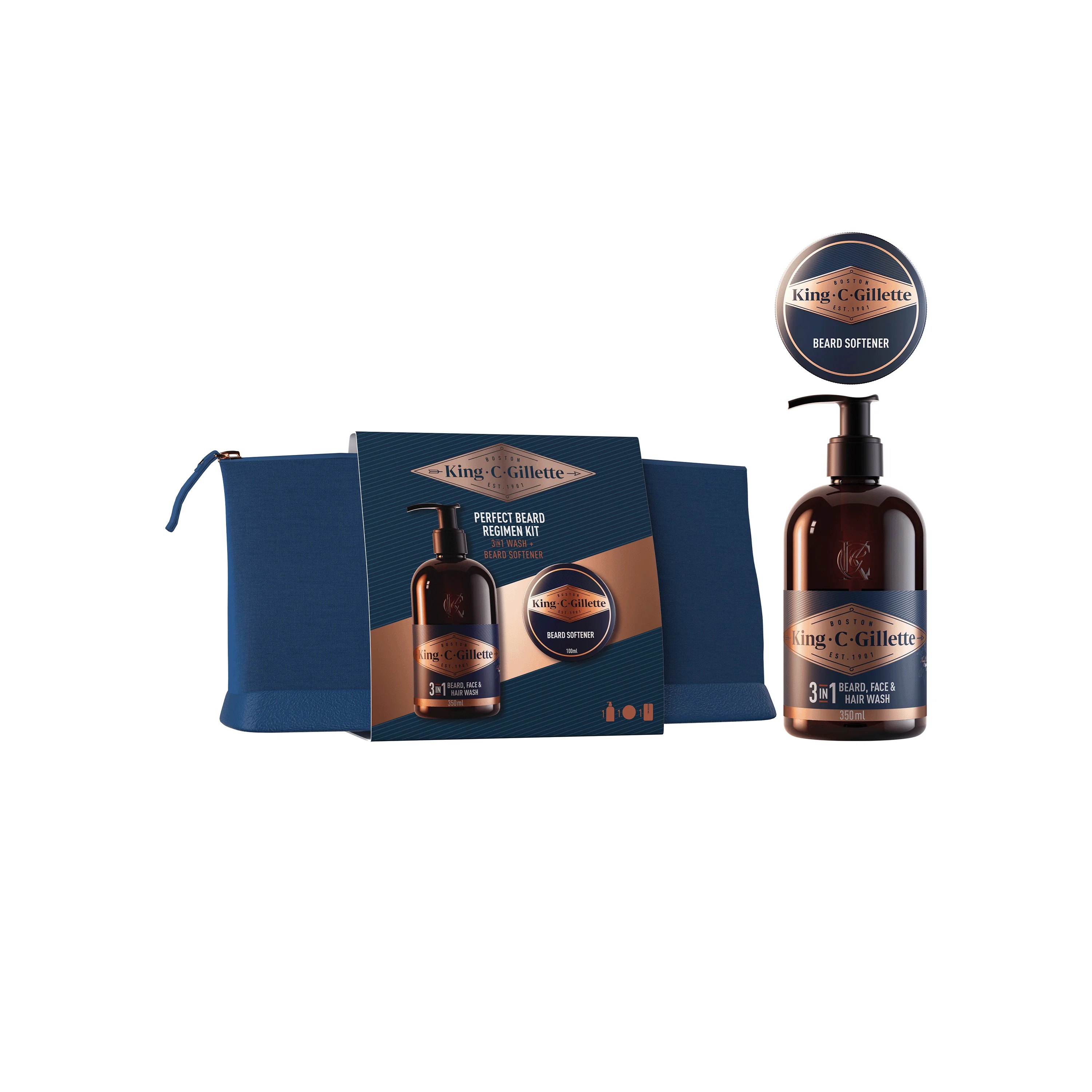 Coffret rasoir Gillette avec trousse de voyage Perfect Beard