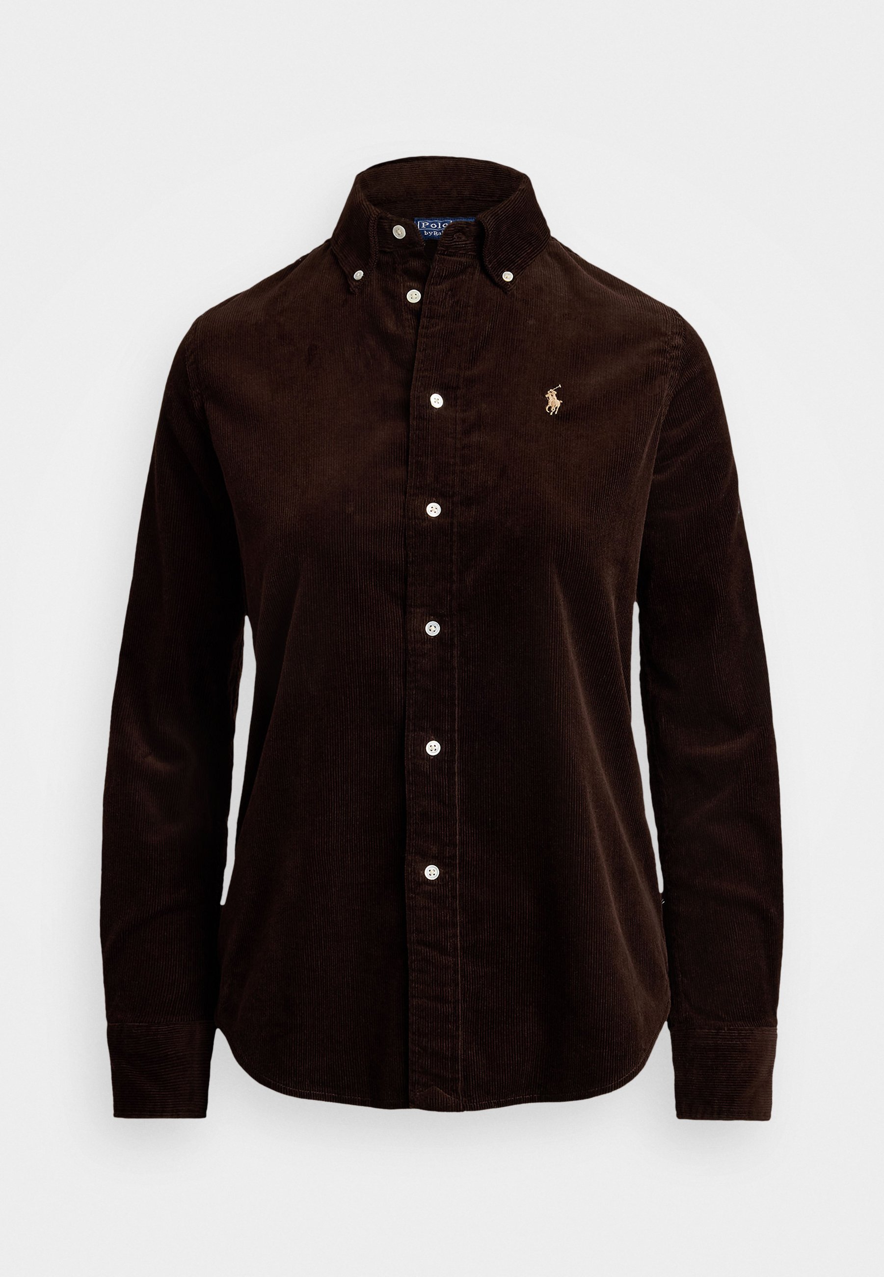 Polo Ralph Lauren Stretch-Cordhemd in schmaler Passform – Bluse mit Knopfleiste – Dunkelbuche