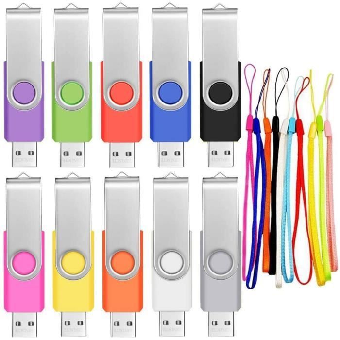 Pacote com 10 Pen Drives USB 2.0 FEBNISCTE - Pen Drive Giratório de Pequena Capacidade (4GB)
