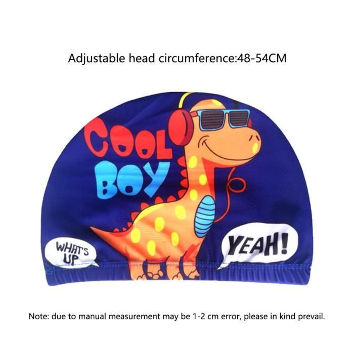 Children's Swimming Cap, 2-Piece Set, Kids Swimming Caps, Cartoon Print Pool Hats, for Short Hair