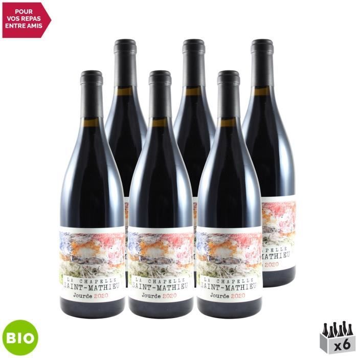 Cuvée Jourde Rouge 2020 - Bio - Lot de 6x75cl - La Chapelle Saint Mathieu - Vin Rouge du Languedoc - Roussillon - Appellation VDF