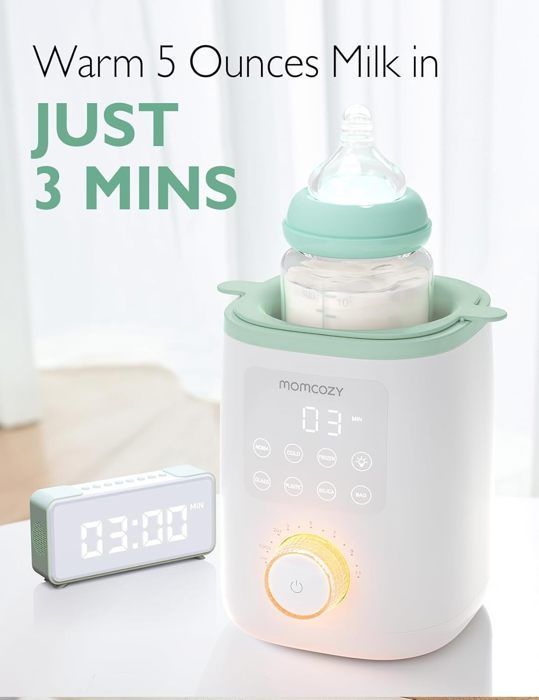 Aquecedor de mamadeiras Momcozy Nutri, 9 em 1, com luz noturna.