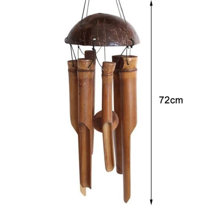 Windspiel aus Bambus – Feng-Shui-Dekoration – Beruhigender Klang – Ideal für Garten und Balkon – 85 cm