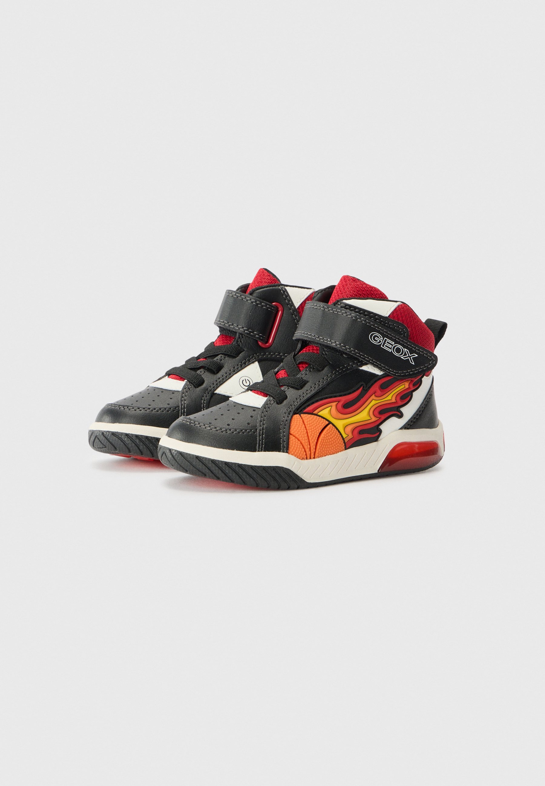 Geox LIGHT UP INEK - Detské topánky - čierne/červené