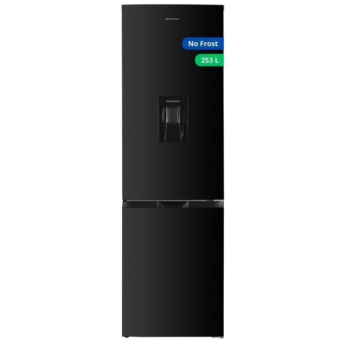 GEDTECH Réfrigérateur combiné GCB253NFBL conglateur bas 253L ( 182L  71L ) - Distributeur d'eau - No Frost - Noir