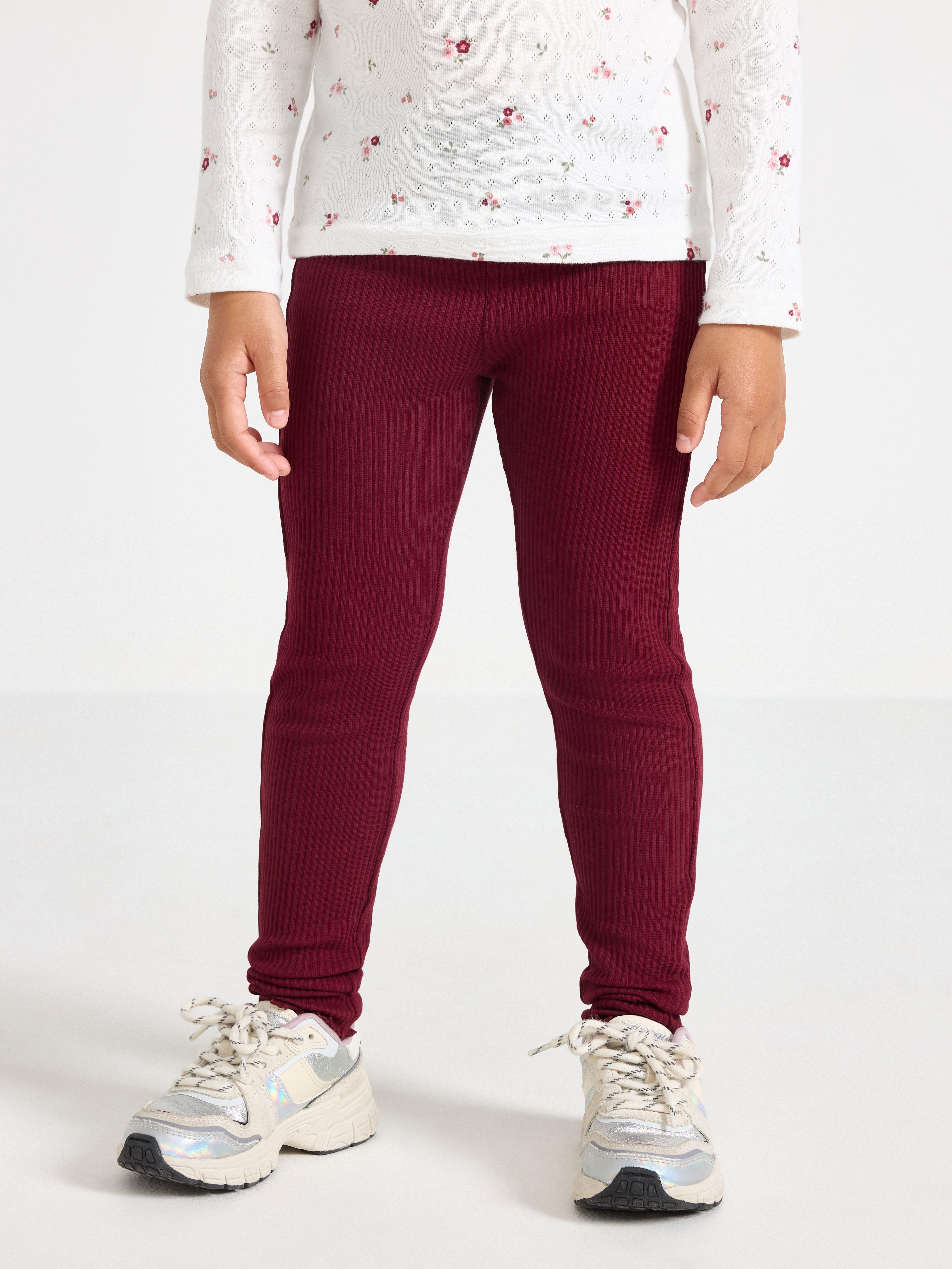 Žebrované legíny Dk dusty red