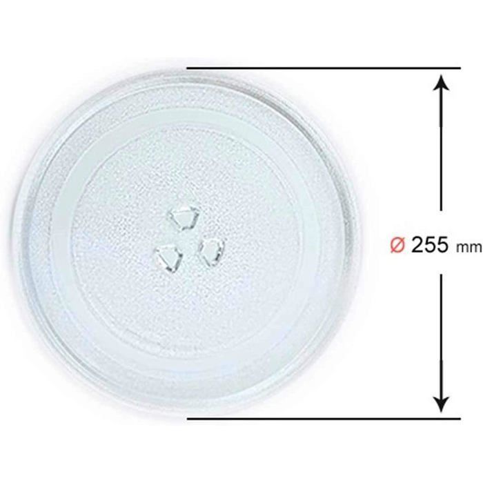Piatto girevole universale in vetro per microonde, 255 mm. Etichetta