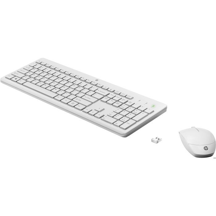 Ensemble clavier et souris - HP - 230 - Sans fil - Blanc - Français