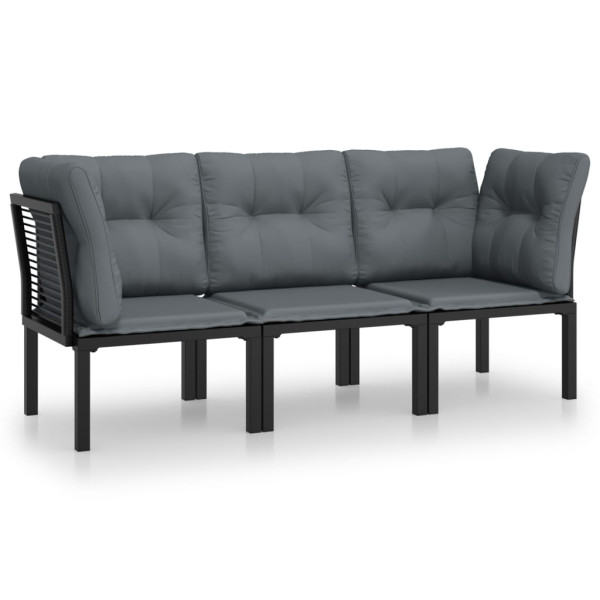 Zestaw wypoczynkowy do ogrodu Czarny Stal 2x hjørne   sofa środkowa