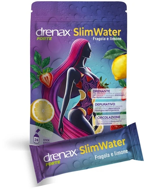 DRENAX Drenax Forte Slim Water Aardbei en Citroen 24 zakjes bruisgranulaat