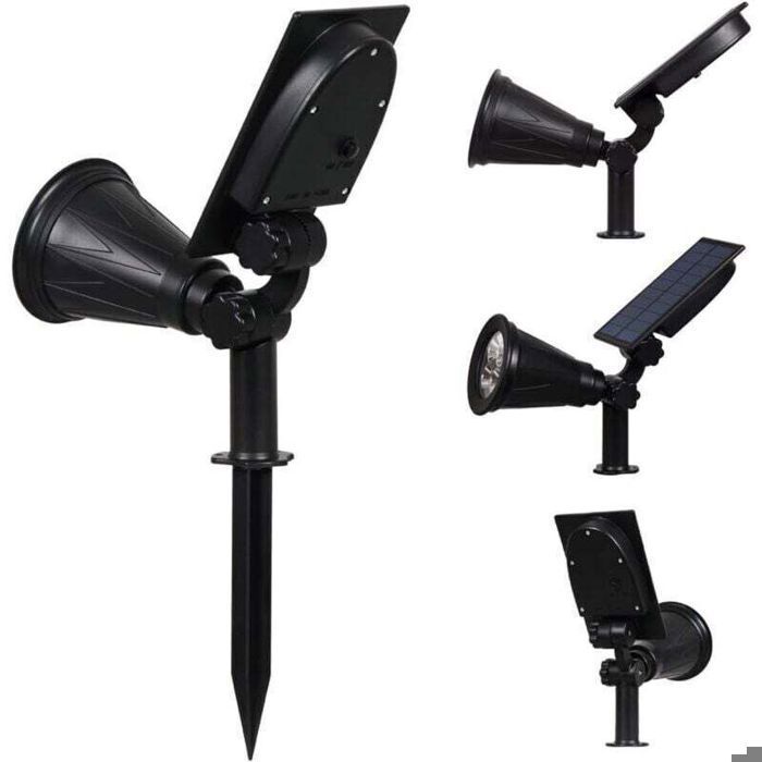 Luz solar para exteriores, foco solar, luz de jardín inalámbrica impermeable IP65 para exteriores con foco solar ajustable de 180°