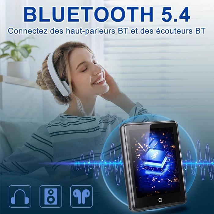 80 Go Lecteur MP3-MP4 Bluetooth 5.4 avec 3