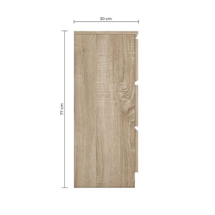 Kommode - MILAN - 120 x 30 x 77 cm - 6 Schubladen - Holz - Moderner Stil