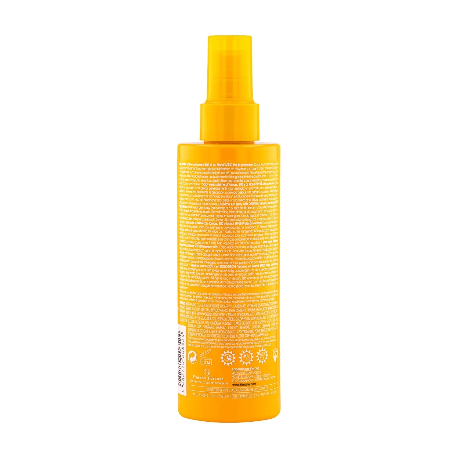 Polysianes Spray Solare Sublime SPF 50 al Monoï e Tamanu BIO - Spray solare corpo alta prot.
