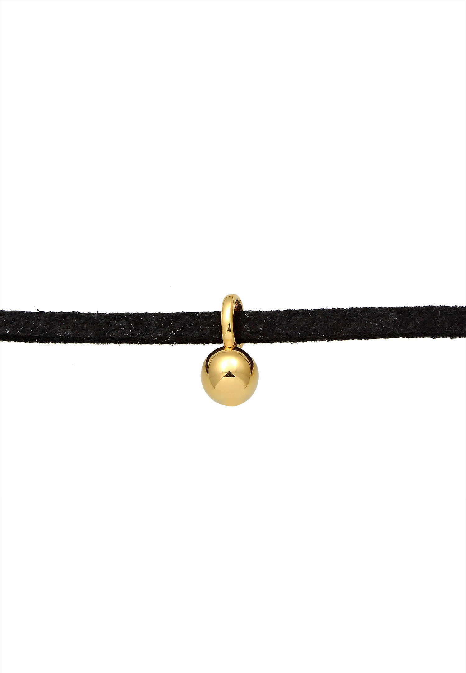Elli Choker Velour Noir Collier Femme - (925/1000) Argent Plaqué Or