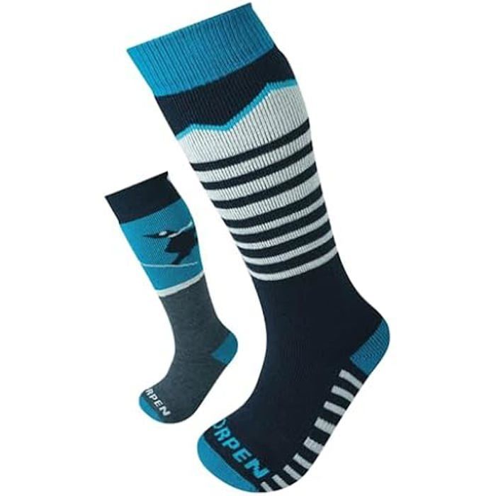 Chaussettes de ski - LORPEN - Lot de 2 paires - Enfants - Écologiques - Mérinos