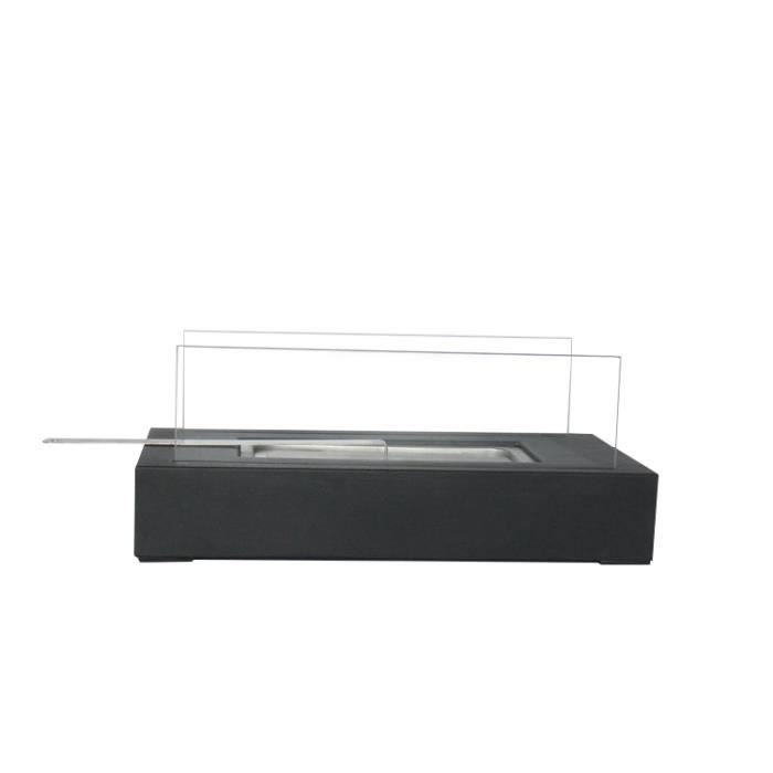 AUFUN bioethanol tabletop fireplace - Black - 35x18x14.5cm - Simple and elegant fire