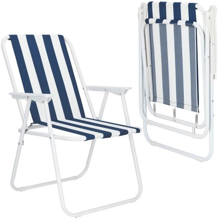 Sedia pieghevole da spiaggia/campeggio SPRINGOS® 52x59x80 cm - Blu scuro
