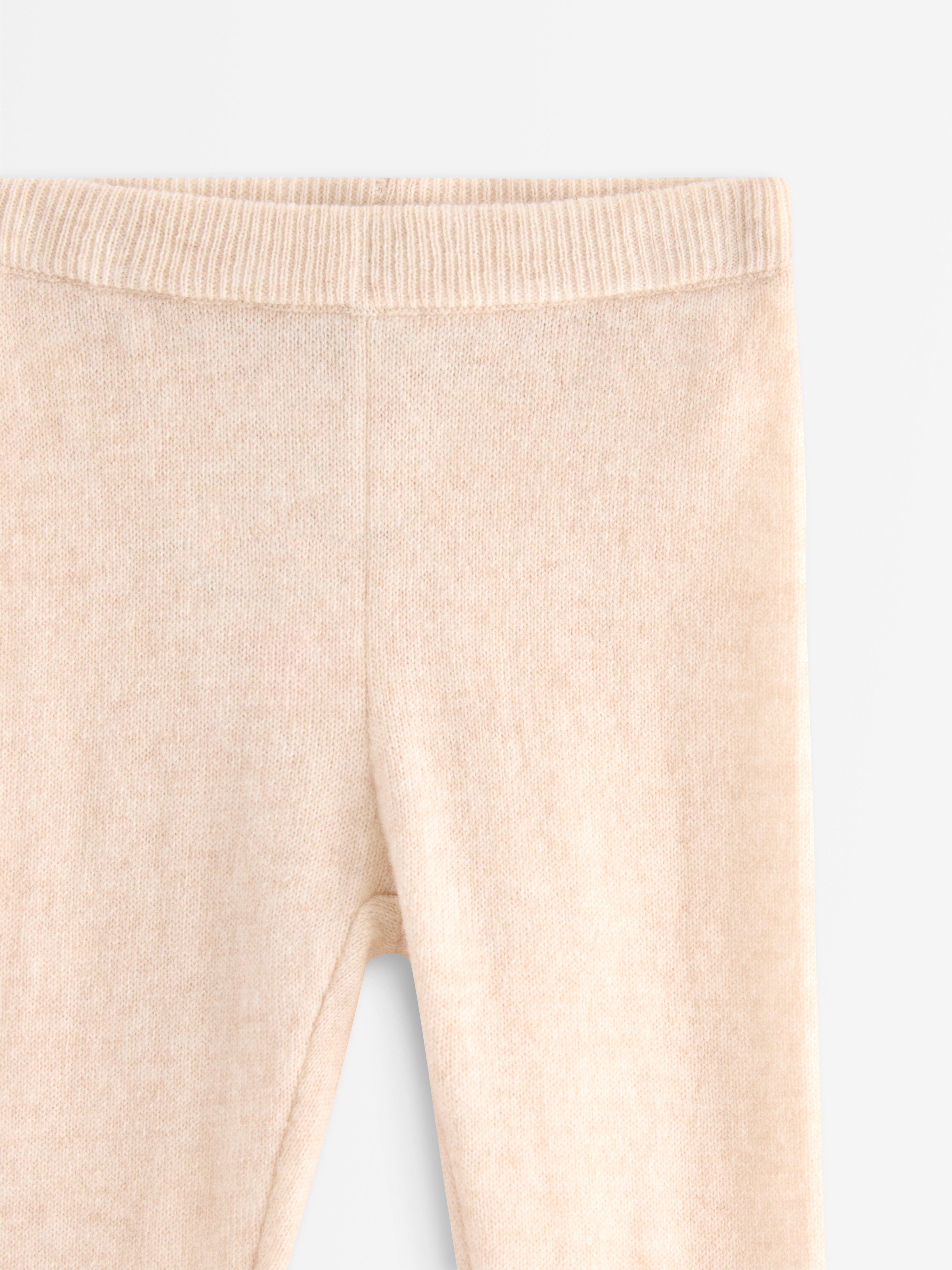 Leggings i merinoull Light Dusty White