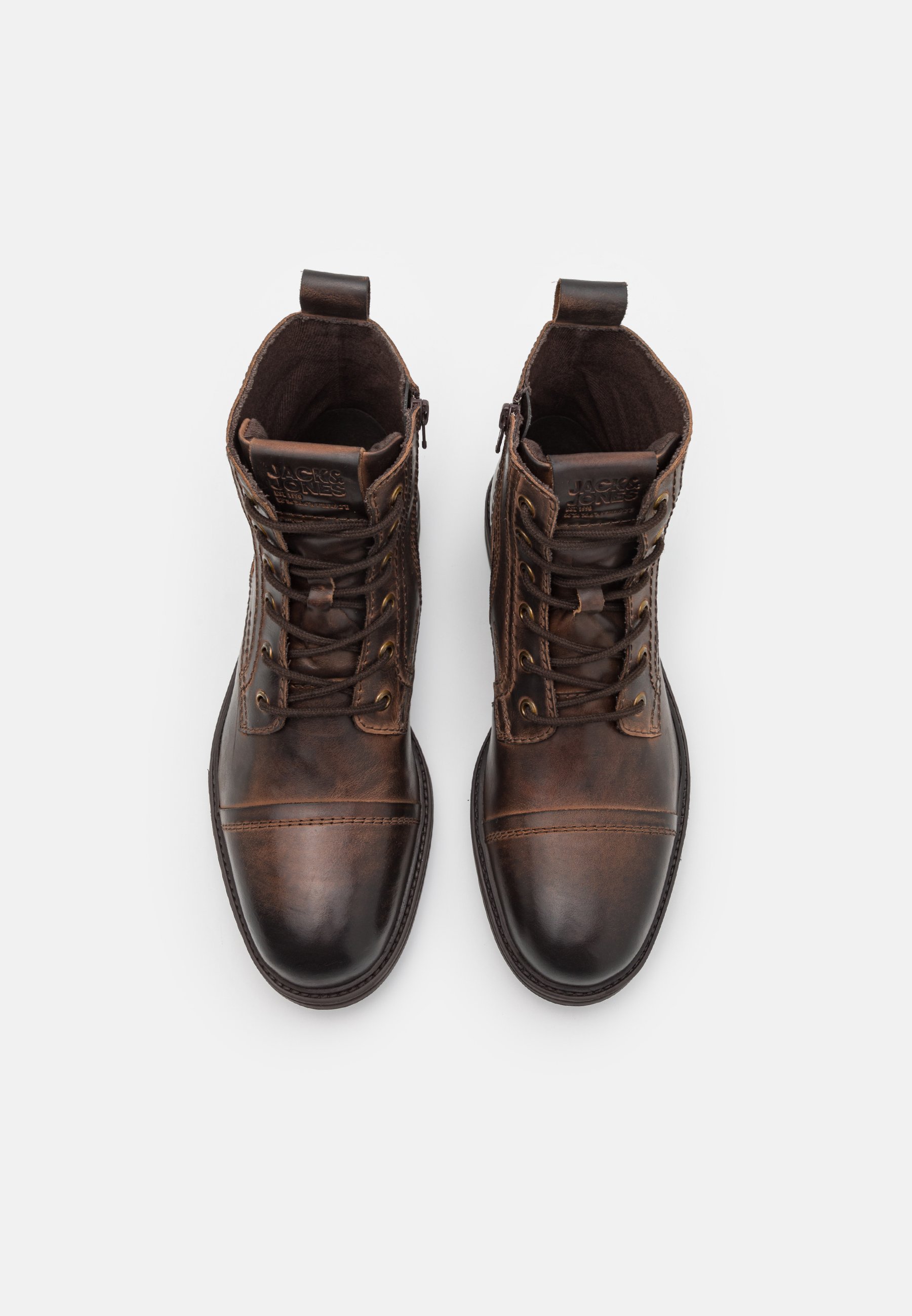 Jack & Jones JFWHOWARD - Enkellaarsjes met vetersluiting - cognac