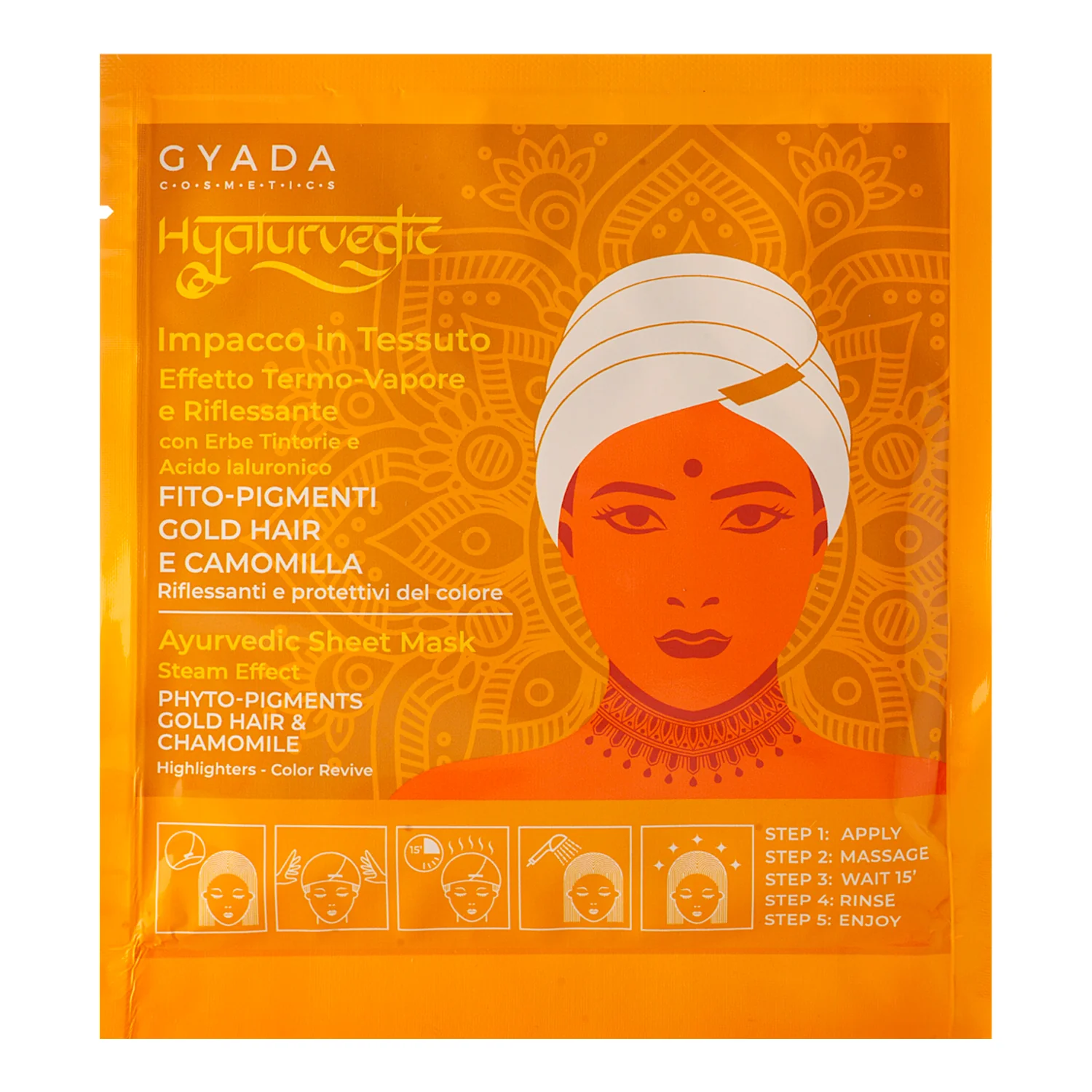 Hyalurvedic Impacco Ayurvedico In Tessuto Riflessante Gold Hair - Maschera Protezione Colore Capelli