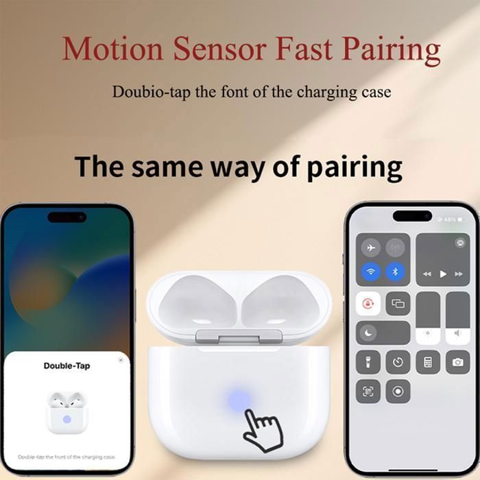 Étui de recharge sans fil - OCEAN - AirPods 4th - USB C - Capacité 620 mAh - Indicateur d'alimentation